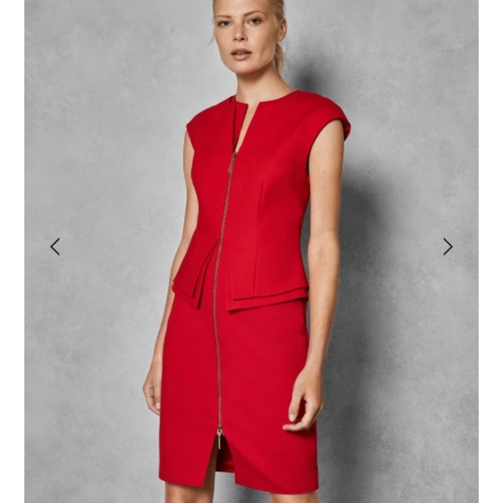 Ted Baker London Zip Front Peplum Sheath Dress